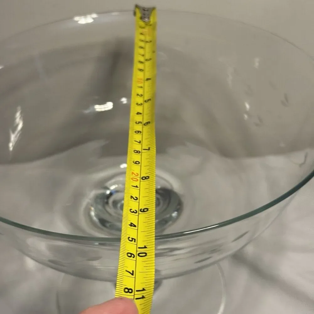 Large Princess House Heritage Pattern Punch Bowl Trifle Bowl Clear Glass Vintage